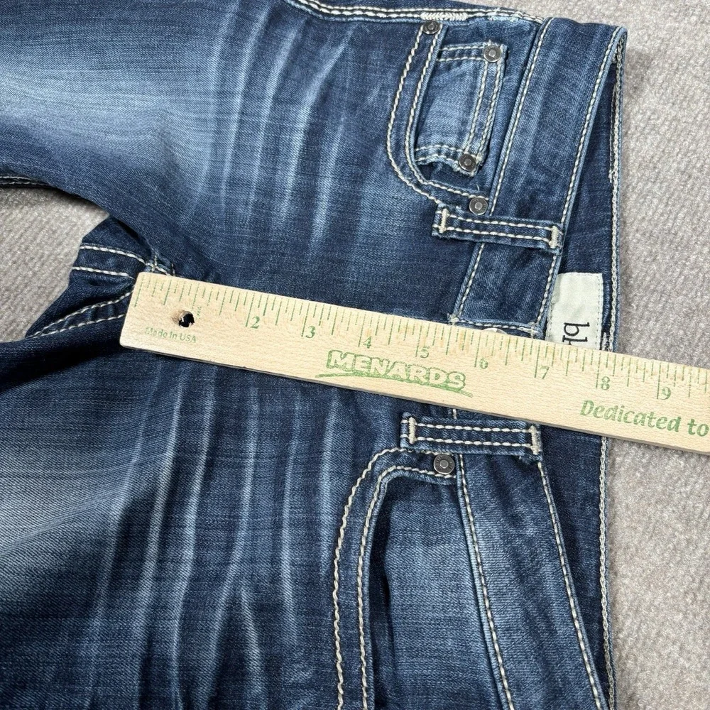 BKE Jeans Youth Girls Size 14 Adelyn Crop Dark Blue Denim Faded Distressed Y2K